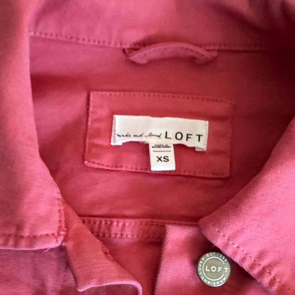 LOFT Red Jean Jacket - Picture 2 of 4